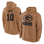 Kooe GB.Packers #10 Jordan Love Player Brown Salute to Service Hoodies Limited Game Stitched Jerseys