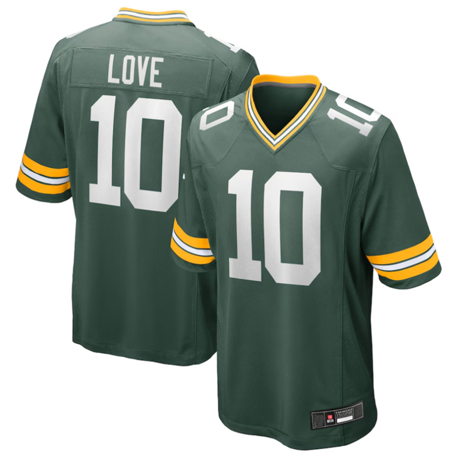 Kooe GB.Packers #10 Jordan Love Player Green Game Stitched Jerseys