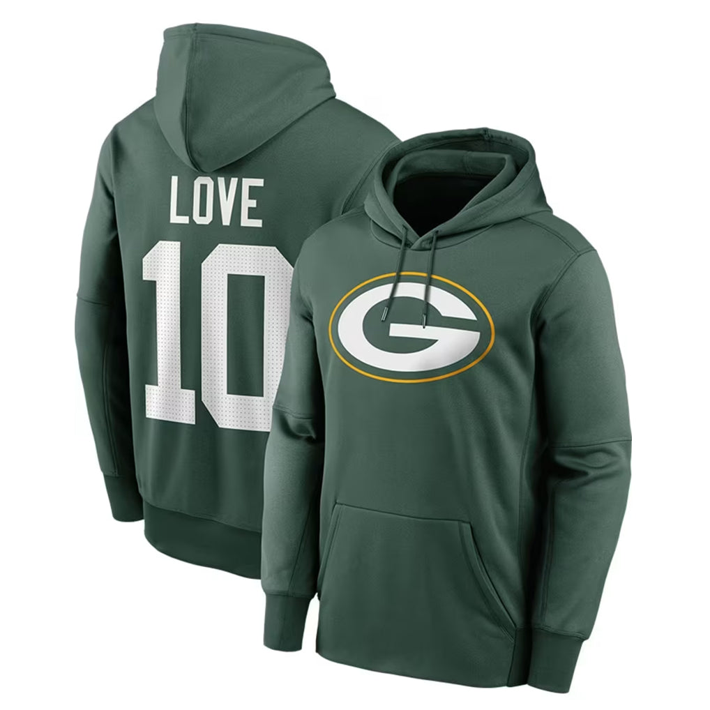 Kooe GB.Packers #10 Jordan Love Player Green Pullover Hoodies Limited Stitched Jerseys