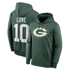 Kooe GB.Packers #10 Jordan Love Player Green Pullover Hoodies Limited Stitched Jerseys