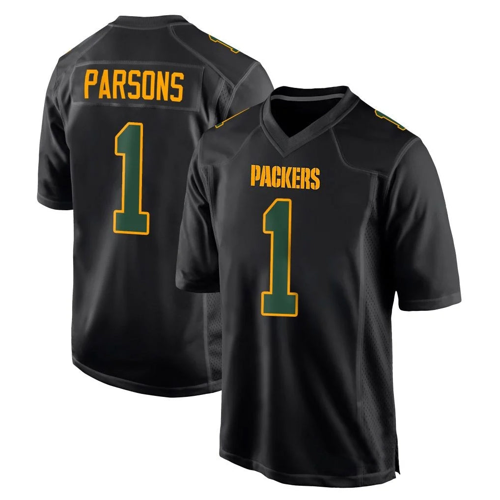 Kooe GB.Packers #1 Micah Parsons Player Black Fashion Home Game Stitched Jerseys