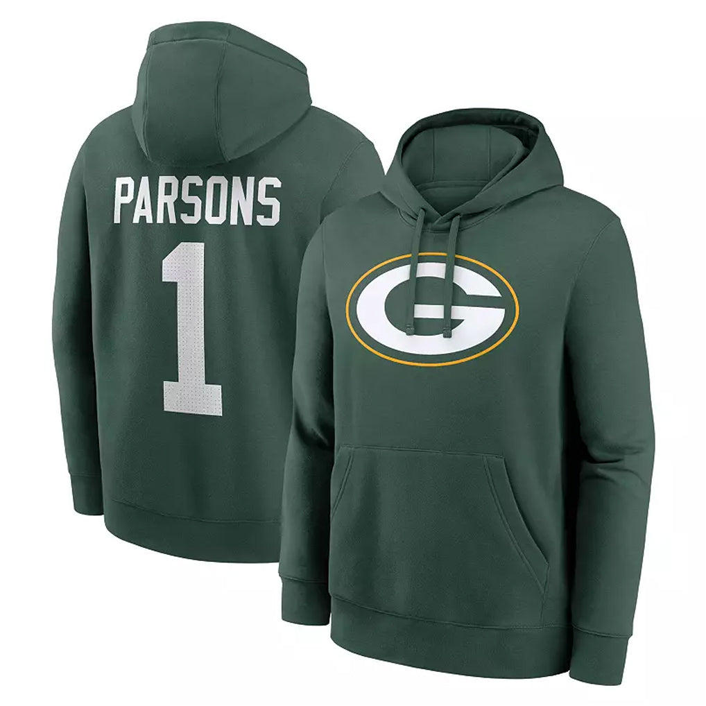 Kooe GB.Packers #1 Micah Parsons Player Black Pullover Hoodies Limited Stitched Jerseys