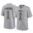 Kooe GB.Packers #1 Micah Parsons Player Gray Atmosphere Fashion Home Game Stitched Jerseys