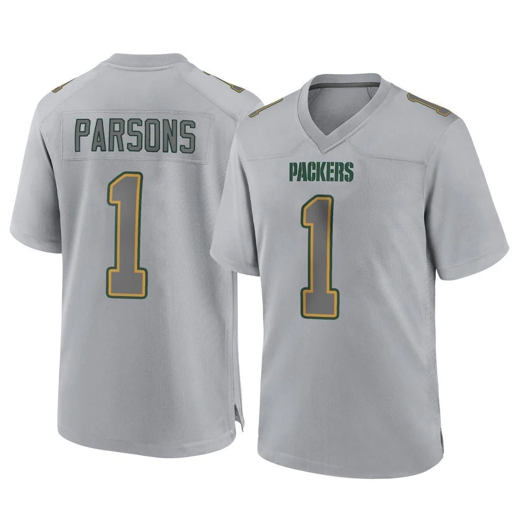 Kooe GB.Packers #1 Micah Parsons Player Gray Atmosphere Fashion Home Game Stitched Jerseys