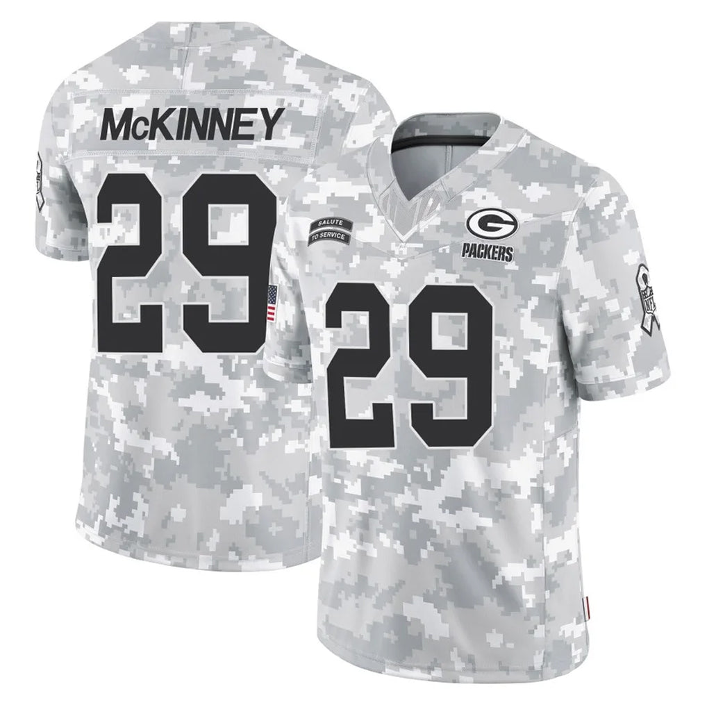 Kooe GB.Packers #29 Xavier McKinney Player Arctic Camo Salute To Service Limited Stitched Jerseys