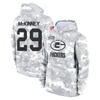 Kooe GB.Packers #29 Xavier McKinney Player Arctic Camo Salute to Service Hoodies Limited Game Stitched Jerseys