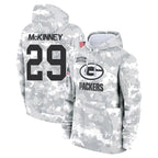 Kooe GB.Packers #29 Xavier McKinney Player Camo Salute To Service Hoodies Game  Stitched Jerseys