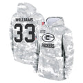 Kooe GB.Packers #33 Evan Williams Player Arctic Camo Salute to Service Hoodies Limited Game Stitched Jerseys