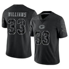 Kooe GB.Packers #33 Evan Williams Player Black Reflective Limited Home Game Stitched Jerseys