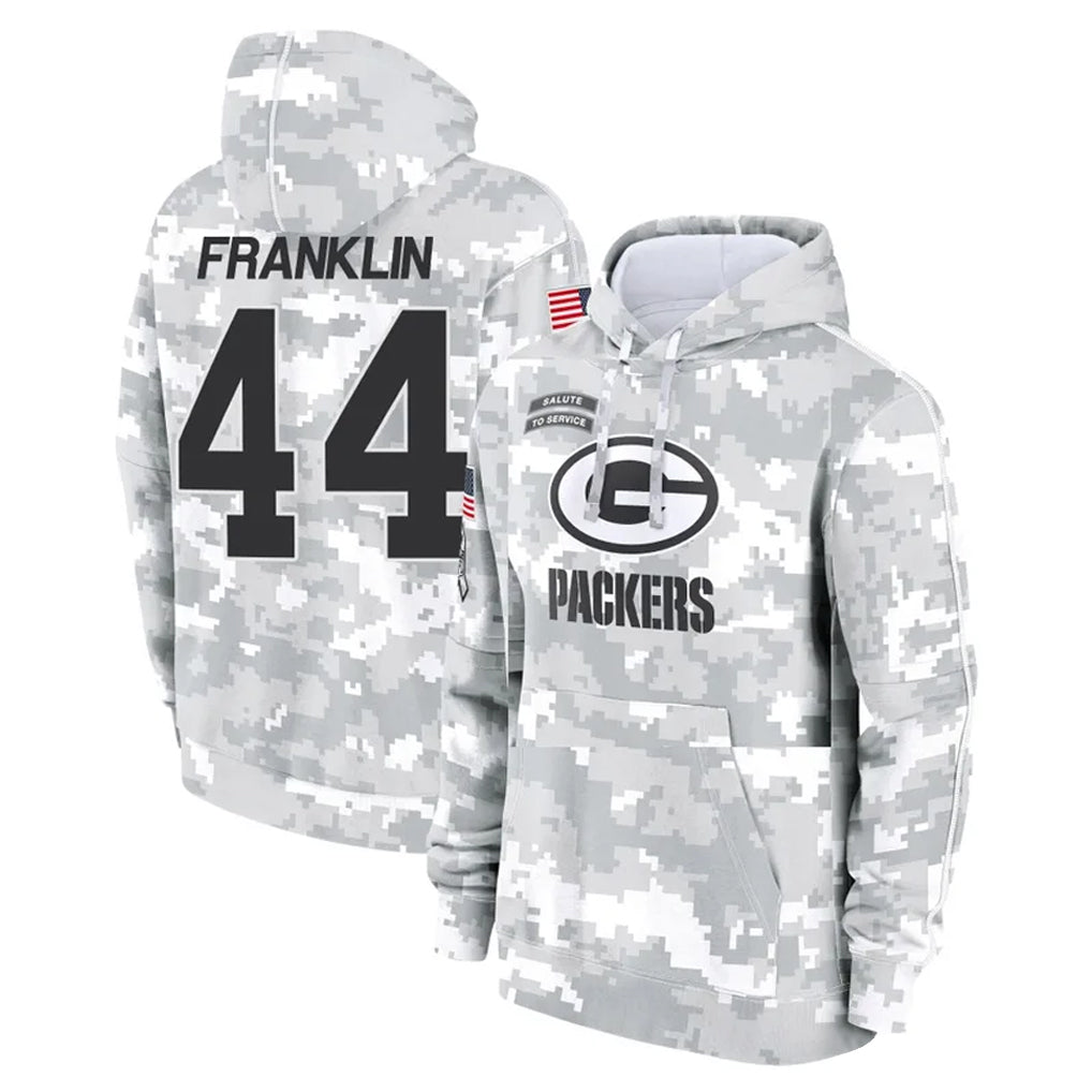 Kooe GB.Packers #44 Zaire Franklin Player Arctic Camo Salute to Service Hoodies Limited Game Stitched Jerseys