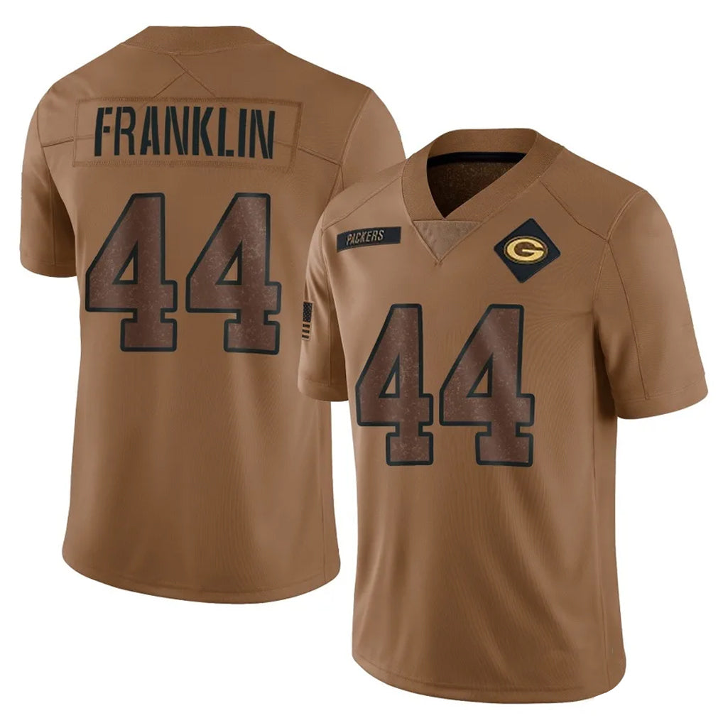 Kooe GB.Packers #44 Zaire Franklin Player Brown Salute To Service Limited Stitched Jerseys
