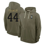 Kooe GB.Packers #44 Zaire Franklin Player Olive Salute to Service Pullover Hoodies Limited Stitched Jerseys