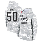Kooe GB.Packers #50 Zach Tom Player Arctic Camo Salute to Service Hoodies Limited Game Stitched Jerseys