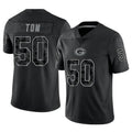 Kooe GB.Packers #50 Zach Tom Player Black Reflective Limited Home Game Stitched Jerseys