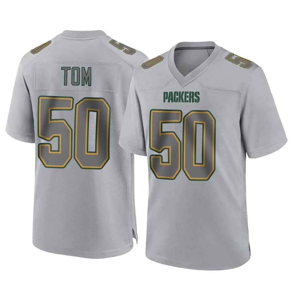 Kooe GB.Packers #50 Zach Tom Player Gray Atmosphere Fashion Home Game Stitched Jerseys