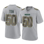 Kooe GB.Packers #50 Zach Tom Player Gray Atmosphere Fashion Home Game Stitched Jerseys