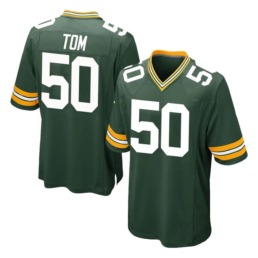 Kooe GB.Packers #50 Zach Tom Player Green Home Game Stitched Jerseys