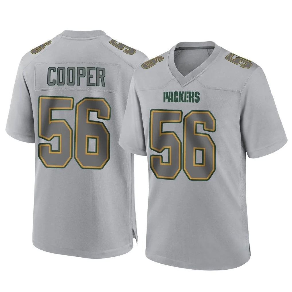 Kooe GB.Packers #56 Edgerrin Cooper Player Gray Atmosphere Fashion Home Game Stitched Jerseys