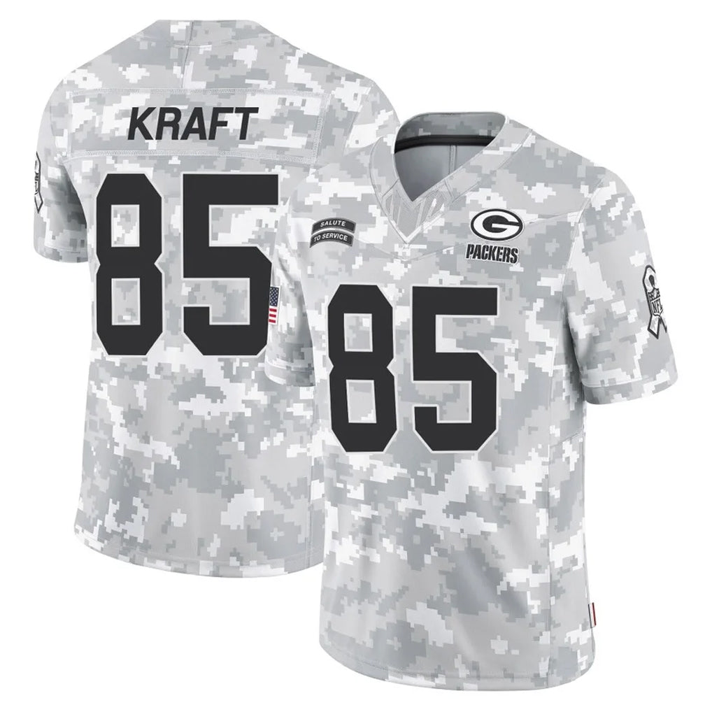 Kooe GB.Packers #85 Tucker Kraft Player Arctic Camo Salute To Service Limited Stitched Jerseys
