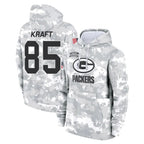 Kooe GB.Packers #85 Tucker Kraft Player Arctic Camo Salute to Service Hoodies Limited Game Stitched Jerseys