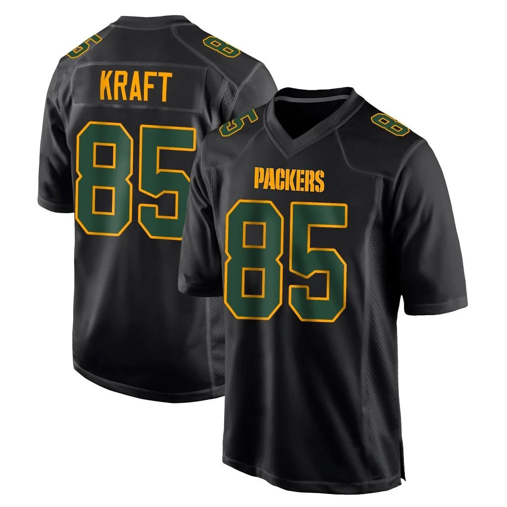 Kooe GB.Packers #85 Tucker Kraft Player Black Fashion Home Game Stitched Jerseys