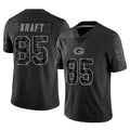 Kooe GB.Packers #85 Tucker Kraft Player Black Reflective Limited Home Game Stitched Jerseys
