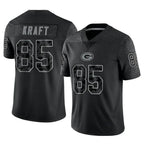 Kooe GB.Packers #85 Tucker Kraft Player Black Reflective Limited Home Game Stitched Jerseys