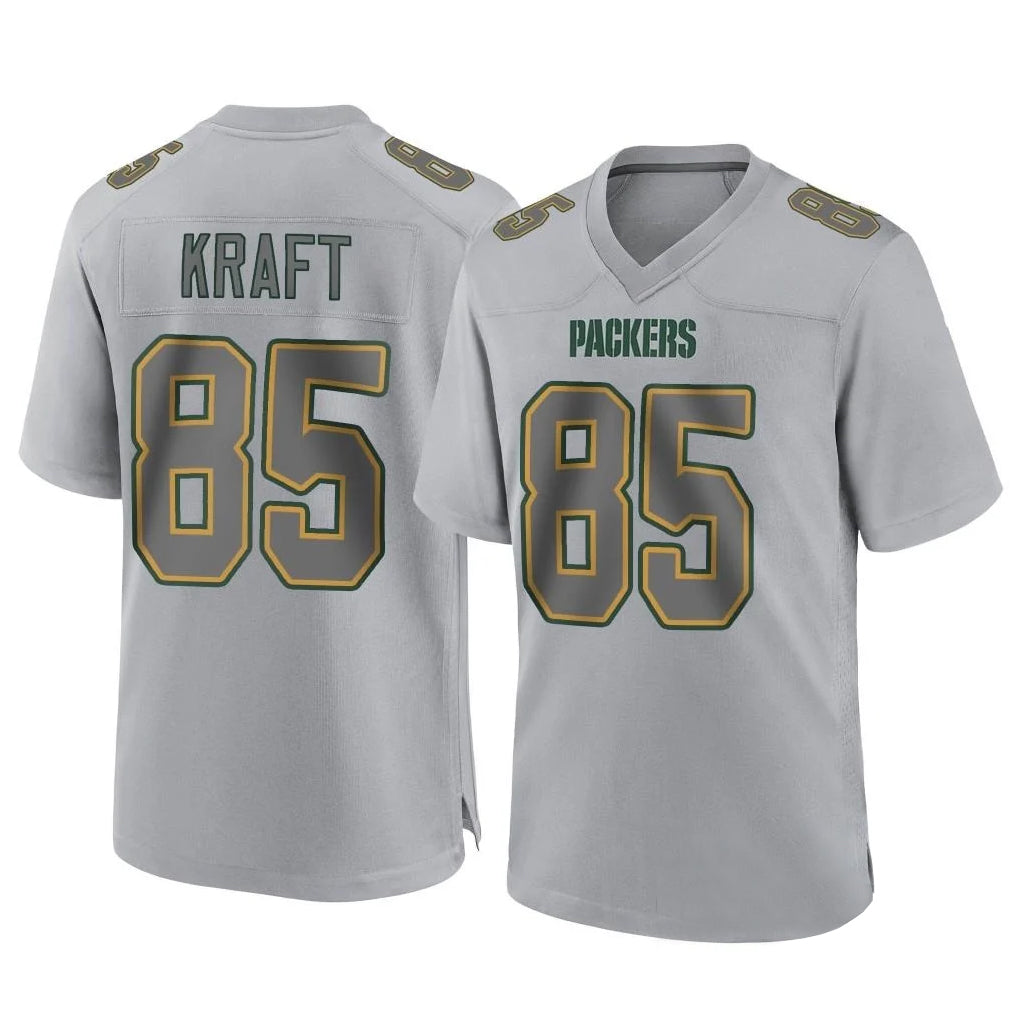 Kooe GB.Packers #85 Tucker Kraft Player Gray Atmosphere Fashion Home Game Stitched Jerseys