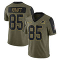 Kooe GB.Packers #85 Tucker Kraft Player Olive Salute To Service Limited Game Stitched Jerseys
