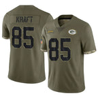 Kooe GB.Packers #85 Tucker Kraft Player Olive Salute To Service Limited Stitched Jerseys