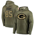 Kooe GB.Packers #85 Tucker Kraft Player Olive Salute to Service Pullover Hoodie Game Stitched Jerseys