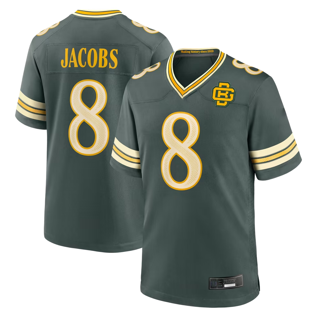 Kooe GB.Packers #8 Josh Jacobs Green 2026 Rivalries Collection Game Stitched Jerseys