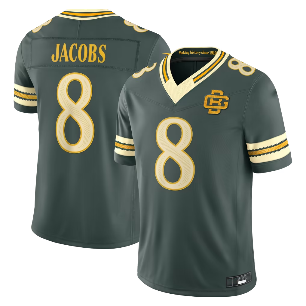 Kooe GB.Packers #8 Josh Jacobs Green 2026 Rivalries Collection Limited Stitched Jerseys