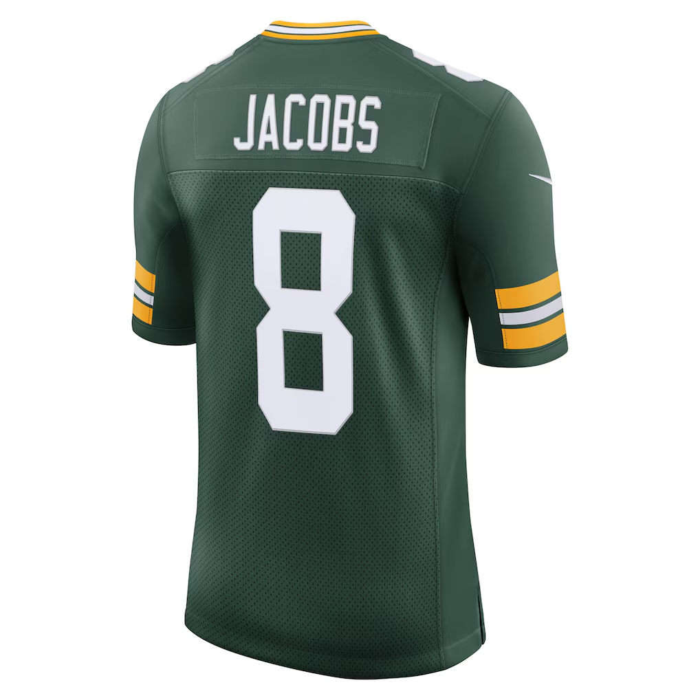 Kooe GB.Packers #8 Josh Jacobs Green Vapor Untouchable Stitched Limited Jerseys