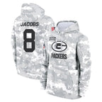 Kooe GB.Packers #8 Josh Jacobs Player Arctic Camo Salute to Service Hoodies Limited Game Stitched Jerseys