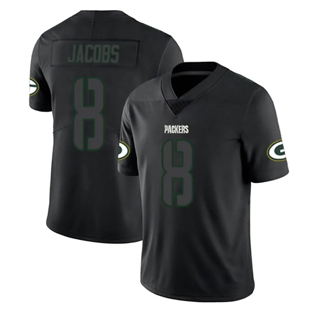 Kooe GB.Packers #8 Josh Jacobs Player Black Impact Limited Home Game Stitched Jerseys