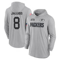 Kooe GB.Packers #8 Josh Jacobs Player Gray Salute to Service Hoodies Game Stitched Jerseys