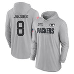 Kooe GB.Packers #8 Josh Jacobs Player Gray Salute to Service Hoodies Game Stitched Jerseys