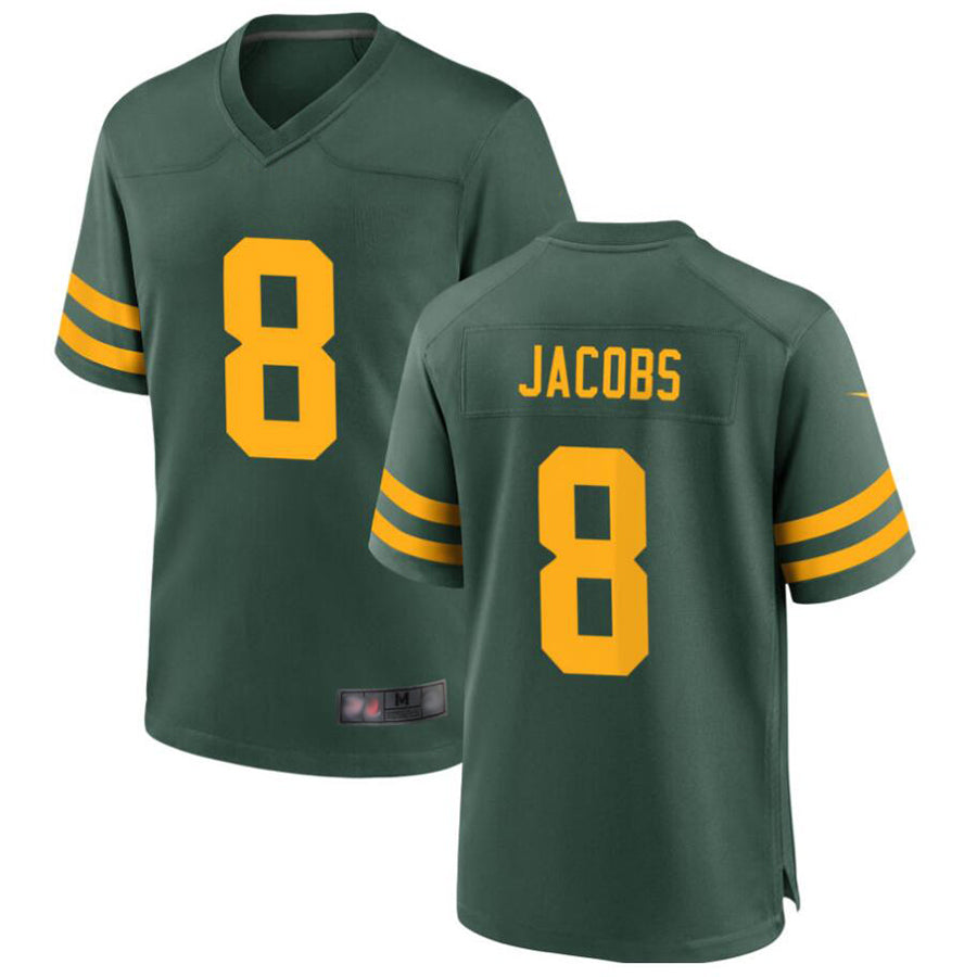 Kooe GB.Packers #8 Josh Jacobs Player Green Home Replica Stitched Jerseys