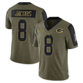 Kooe GB.Packers #8 Josh Jacobs Player Olive Salute To Service Limited Game Stitched Jerseys