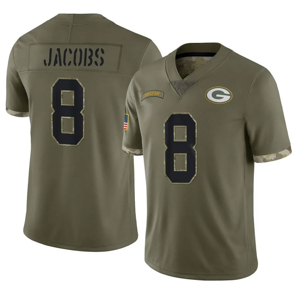 Kooe GB.Packers #8 Josh Jacobs Player Olive Salute To Service Limited Stitched Jerseys