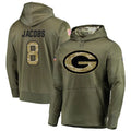 Kooe GB.Packers #8 Josh Jacobs Player Olive Salute to Service Pullover Hoodie Game Stitched Jerseys