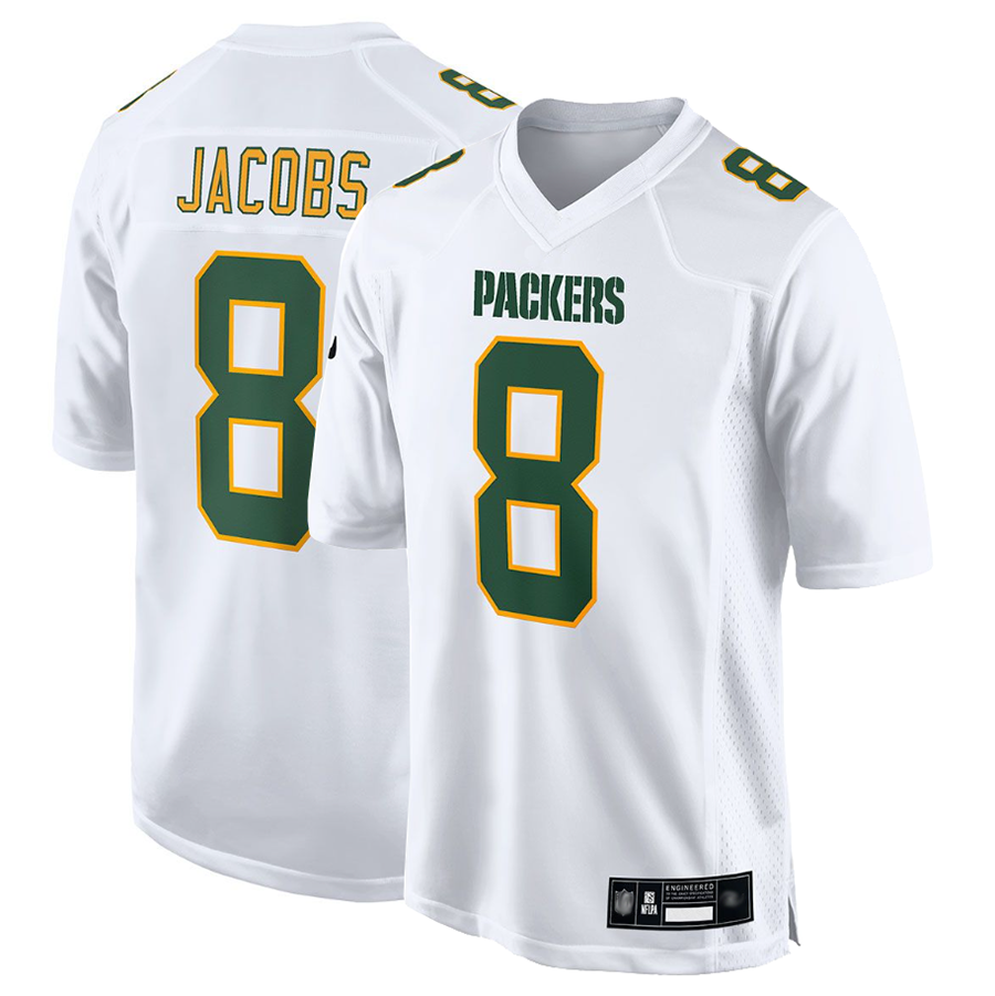 Kooe GB.Packers #8 Josh Jacobs Player White Fashion Game Stitched Jerseys