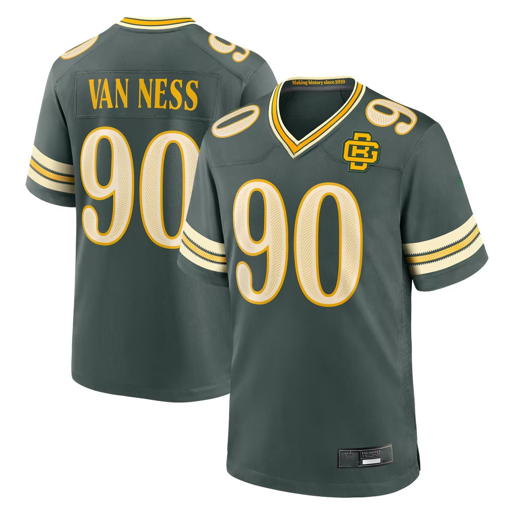 Kooe GB.Packers #90 Lukas Van Ness Green 2026 Rivalries Collection Game Stitched Jerseys