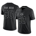Kooe GB.Packers #90 Lukas Van Ness Player Black Reflective Limited Home Game Stitched Jerseys