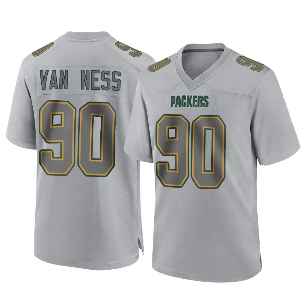 Kooe GB.Packers #90 Lukas Van Ness Player Gray Atmosphere Fashion Home Game Stitched Jerseys