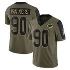Kooe GB.Packers #90 Lukas Van Ness Player Olive Salute To Service Limited Game Stitched Jerseys