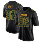 Kooe GB.Packers #92 Reggie White Player Black Fashion Game Stitched Jerseys