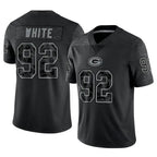 Kooe GB.Packers #92 Reggie White Player Black REFLECTIVE Limited Stitched Jerseys