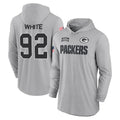 Kooe GB.Packers #92 Reggie White Player Gray Hoodies Game Stitched Jerseys